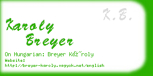 karoly breyer business card